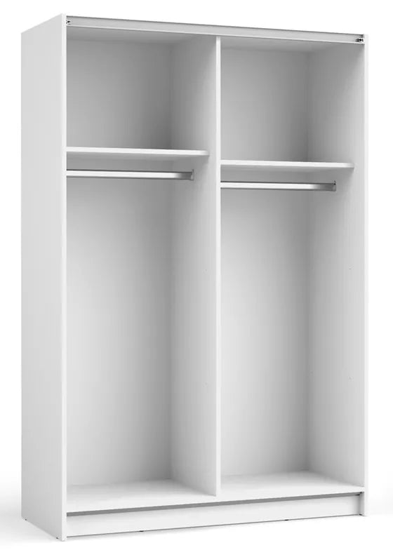 DIAFO Divdurvju bīdāmais skapis ar spoguli, 120 cm, balts - N1 Home