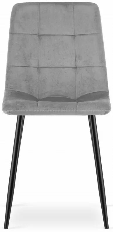 RAKA Pelēks samta polsterēts krēsls - N1 Home