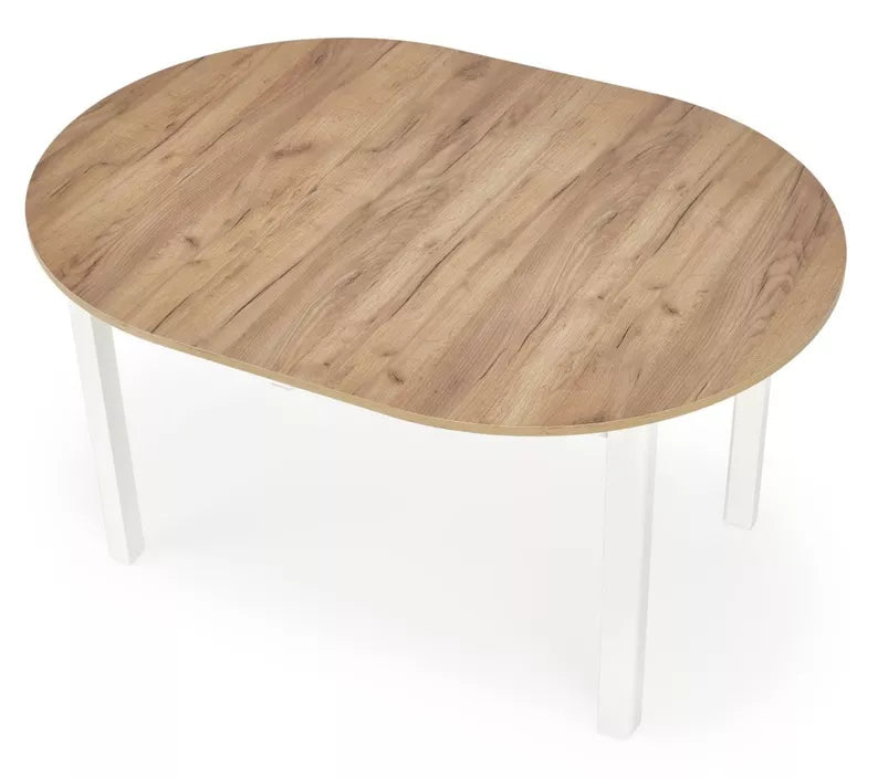 LOOM Izvelkamais galds 102-142x102 cm, ozols/balts - N1 Home