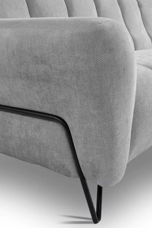 LAREVO Trīsvietīgs dīvāns, pelēks šenils - N1 Home