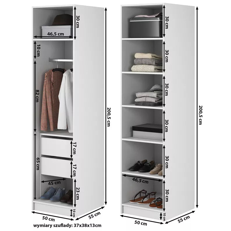 MEFRA Divdurvju skapis 100 cm, pelēks bēšs - N1 Home