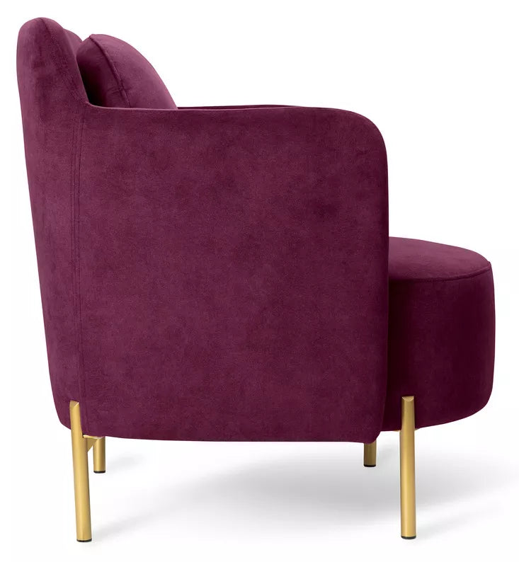 VENESE Kausa krēsls, bordo, viegli tīrāms samts, ar zelta kājām - N1 Home