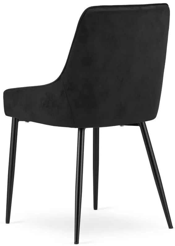 ZAMON Polsterēts krēsls no melna samta - N1 Home