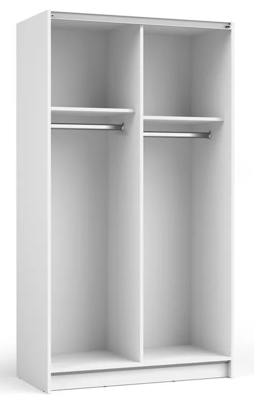 DIAFO Divdurvju bīdāmais skapis ar spoguli, 100 cm, balts - N1 Home