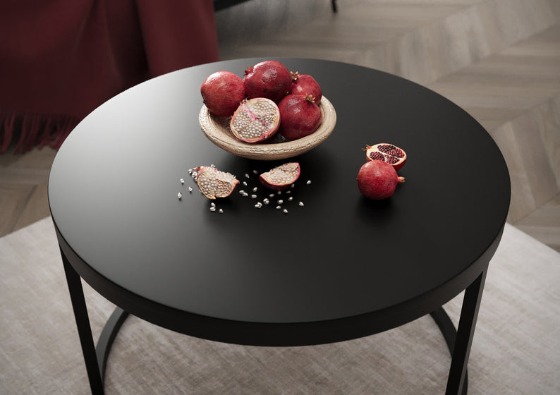 BELLO Apaļš kafijas galdiņš 60 cm, matēts melns - N1 Home