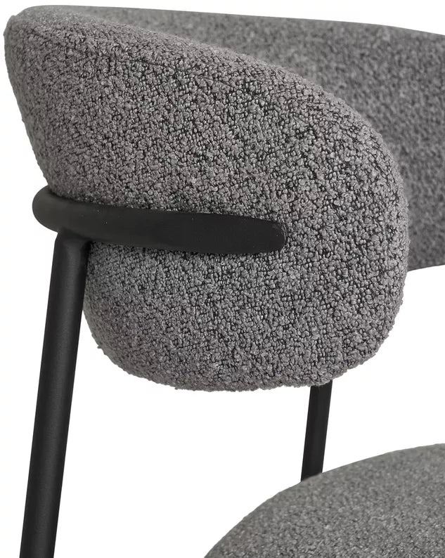 LIVEFAL Mīkstais krēsls no tumši pelēka auduma - N1 Home