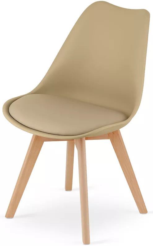 CINES Tumši bēšs plastmasas krēsls - N1 Home