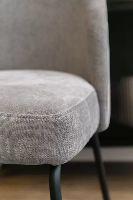 CIAL Pelēkā šenila mīkstais krēsls - N1 Home