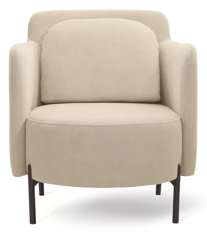 VENESE Kausa krēsls, smilškrāsas, viegli tīrāms samts, ar melnām kājām - N1 Home