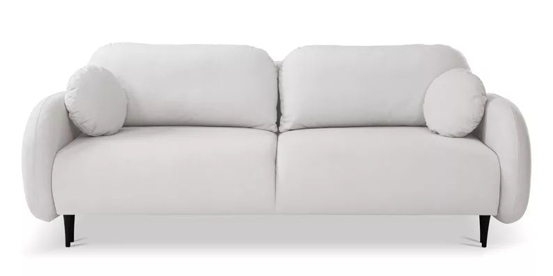 FRABA Izvelkamais dīvāns ar gulēšanas funkciju, veļas konteineru, krēmkrāsas samts - N1 Home