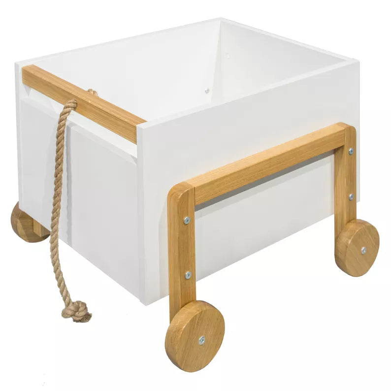 SIOTTE Bērnu rotaļlietu lāde uz ritenīšiem, balta - N1 Home