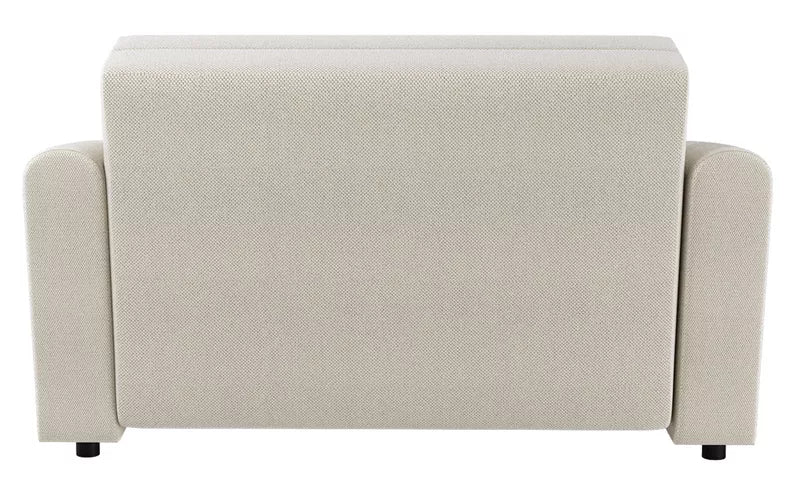 VIOSTE Divvietīgs dīvāns, 110 cm, ar glabātuvi, krēmkrāsas hidrofobs šenils - N1 Home