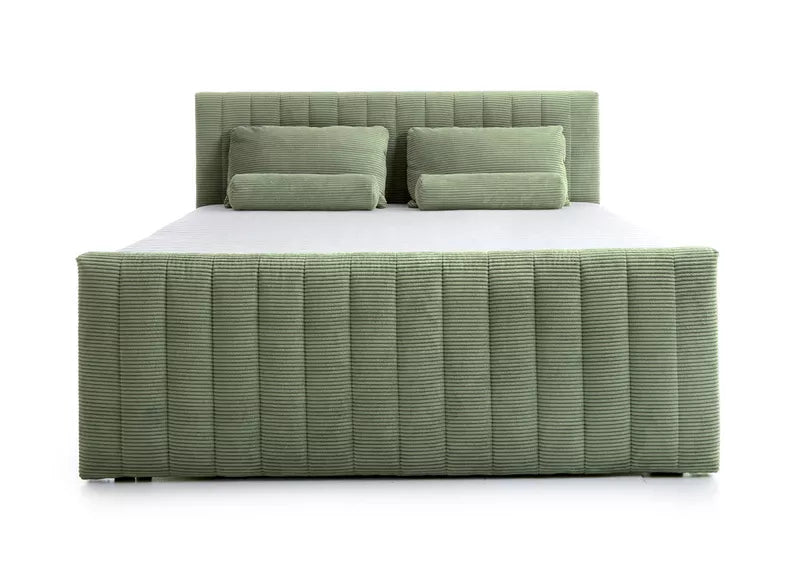 BINOLULA Kontinentālā gulta 1160/80x200 cm ar matraci un konteineriem, salvijas velveta - N1 Home