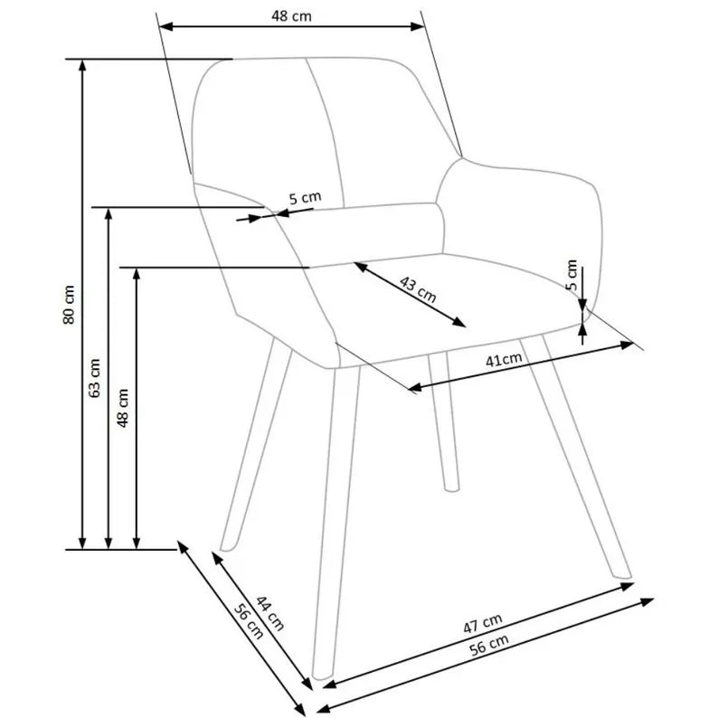 RADO Pelēks polsterēts krēsls - N1 Home