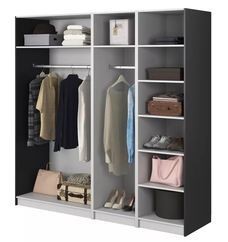 MEFRA Četrdurvju skapis 200 cm, melns - N1 Home