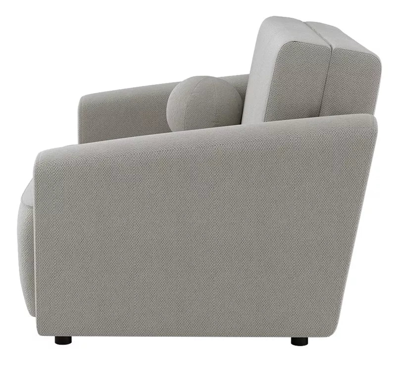 VIOSTE Divvietīgs dīvāns, 110 cm, ar glabātuvi, pelēks un bēšs hidrofobs šenils - N1 Home