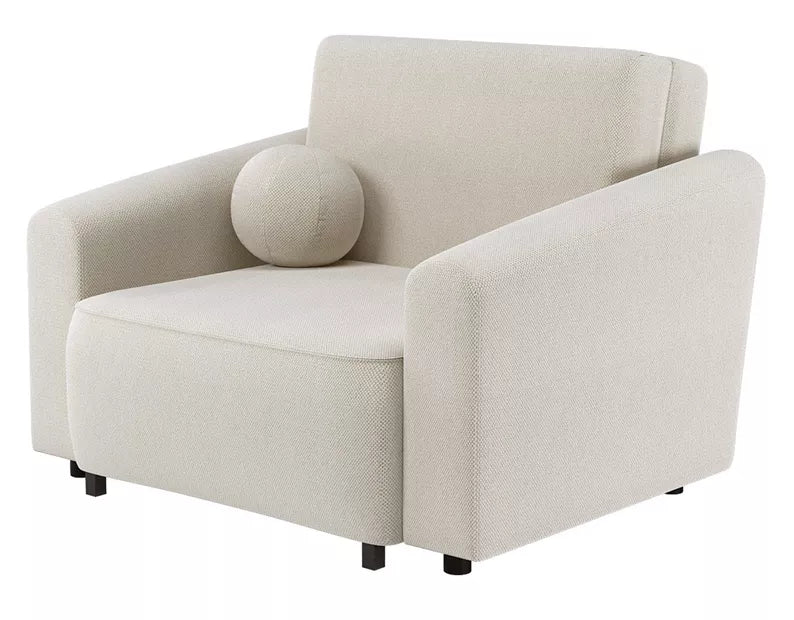 VIOSTE Atzveltnes krēsls ar glabātuvi, krēmkrāsas hidrofobs šenils - N1 Home