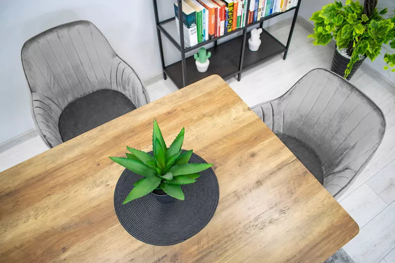 MERSYM Polsterēts krēsls no tumši pelēka samta - N1 Home