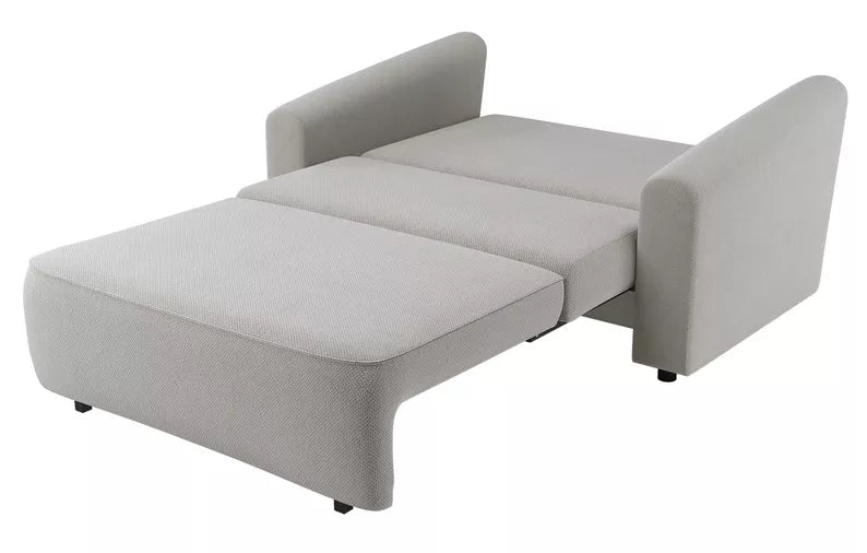 VIOSTE Divvietīgs dīvāns, 110 cm, ar glabātuvi, pelēks un bēšs hidrofobs šenils - N1 Home