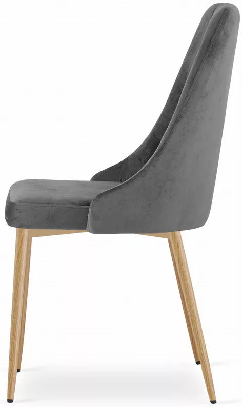 MOLAI Polsterēts krēsls, tumši pelēks samts - N1 Home