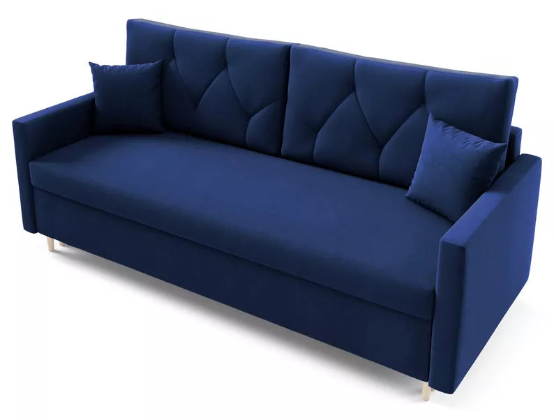 RAZO Dīvāns-gulta ar glabātuvii, tumši zils samts - N1 Home