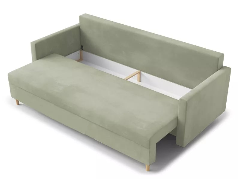 LUTTO Dīvāns ar glabātuvi, izvelkamais, salvijas samts - N1 Home