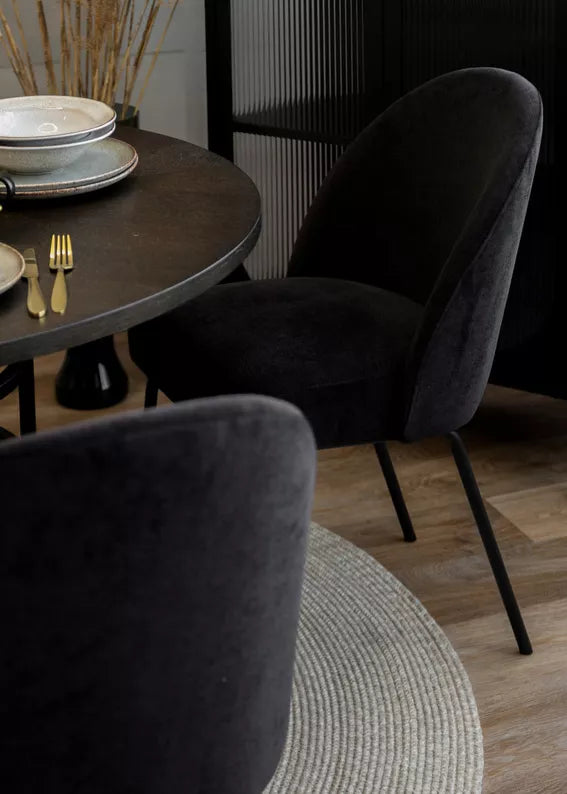 CIAL Mīkstais krēsls, melns šenils - N1 Home