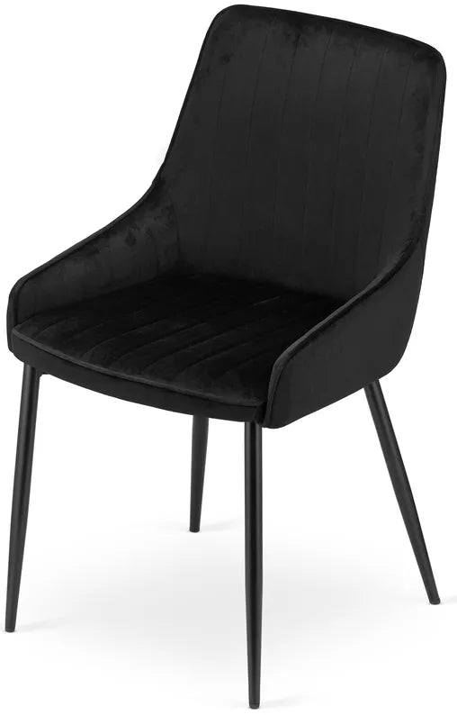 ZAMON Polsterēts krēsls no melna samta - N1 Home