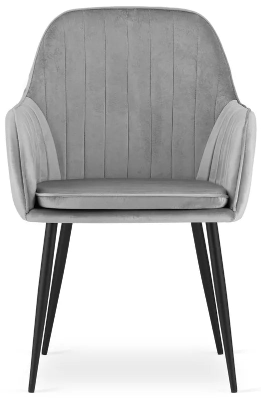 MERSYM Polsterēts krēsls no tumši pelēka samta - N1 Home