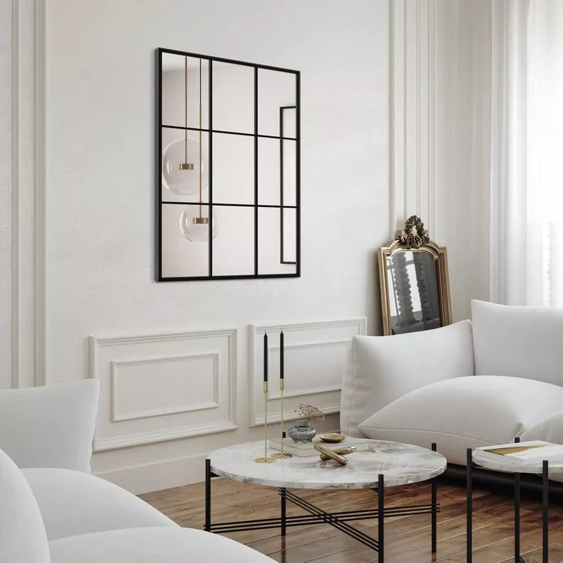 KAJE Sienas spogulis 95x69 cm ar melniem maliņiem - N1 Home