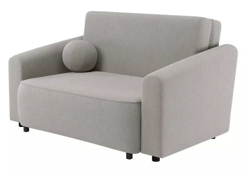 VIOSTE Divvietīgs dīvāns, 110 cm, ar glabātuvi, pelēks un bēšs hidrofobs šenils - N1 Home