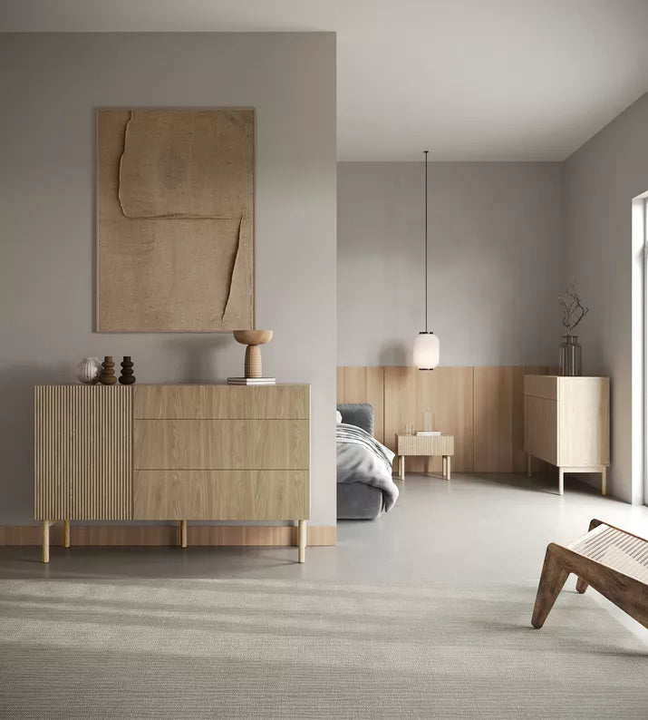 LOLI Naktsskapītis ar atvilktni un kājām, 50 cm, eļļots ozols - N1 Home