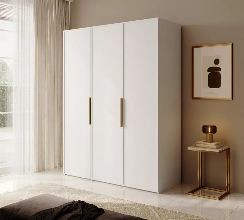 MEFRA Trīsdurvju skapis 150 cm, balts - N1 Home