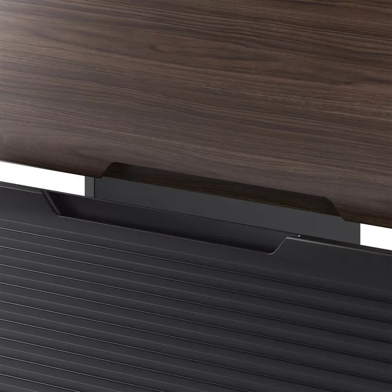 VELAV Vannas istabas skapis, 60 cm, rievota priekšpuse, matēts melns/valrieksts - N1 Home