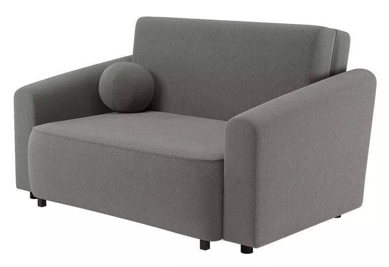 VIOSTE Divvietīgs dīvāns, 110 cm, ar glabātuvi, tumši pelēks hidrofobs šenils - N1 Home