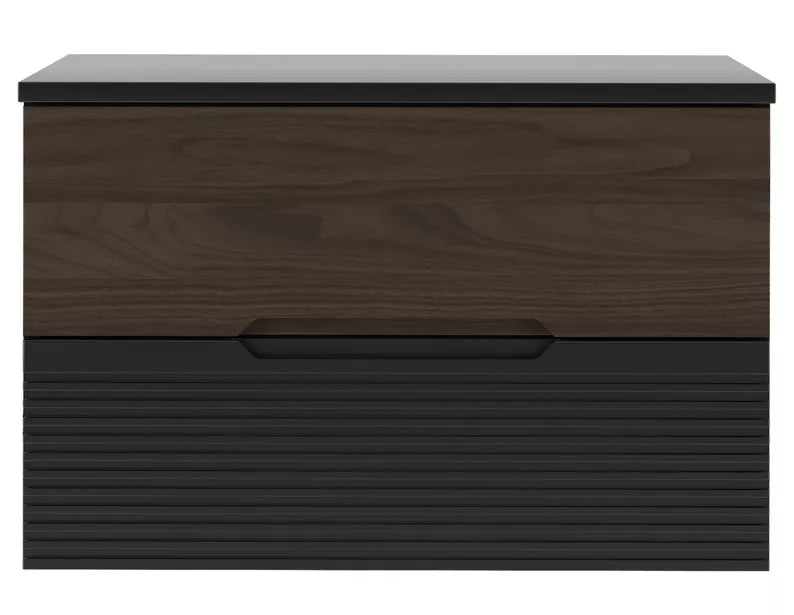 VELAV Vannas istabas skapis, 60 cm, rievota priekšpuse, matēts melns/valrieksts - N1 Home