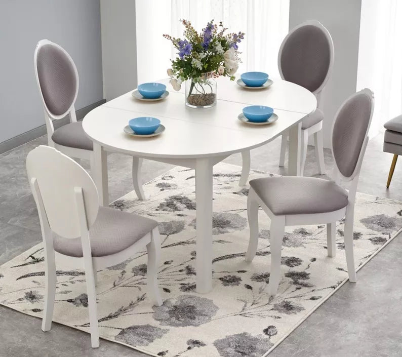 LOOM Izvelkamais galds 102-142x102 cm, balts - N1 Home