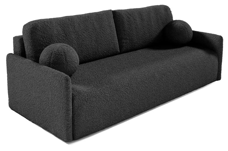 GOVE Dīvāns-gulta ar glabātuvii, grafīta boucle - N1 Home