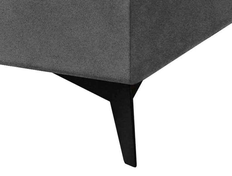 WOFAL Kontinentālā gulta 140/160/180x200 cm ar matraci un glabātuvi, pelēks biezs velvets - N1 Home