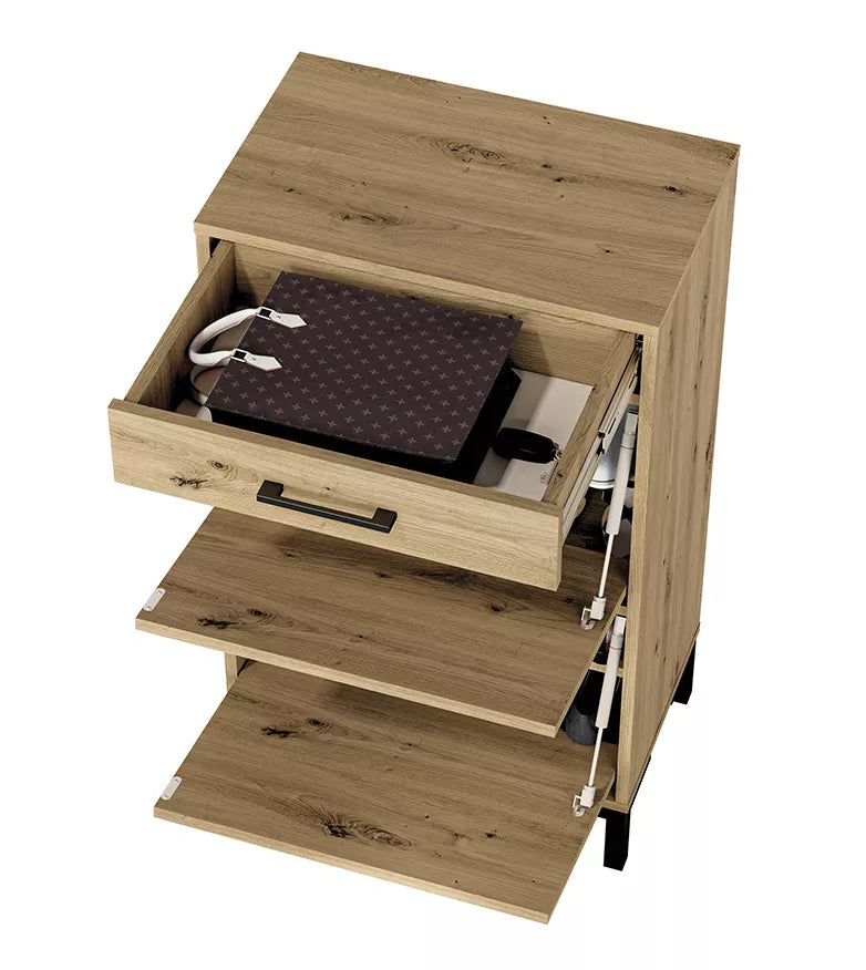 LARTI Apavu skapis 55 cm ar atvilktni, amatnieka ozols - N1 Home