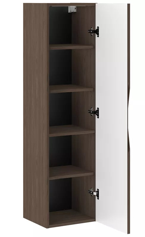 DELLA Vannas istabas komplekts ar izlietni un skapīti, piekaramais skapis, 95 cm, rievotas riekstkoka/matēti melnas fasādes - N1 Home