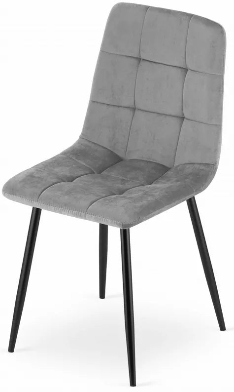 RAKA Pelēks samta polsterēts krēsls - N1 Home