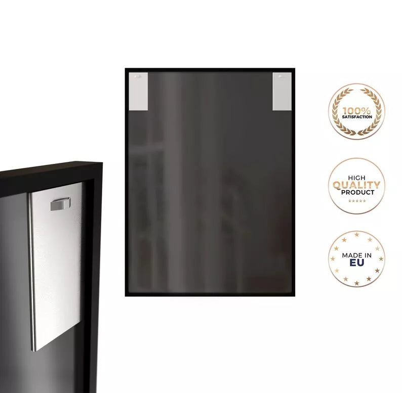 KAJE Sienas spogulis 95x69 cm ar melniem maliņiem - N1 Home