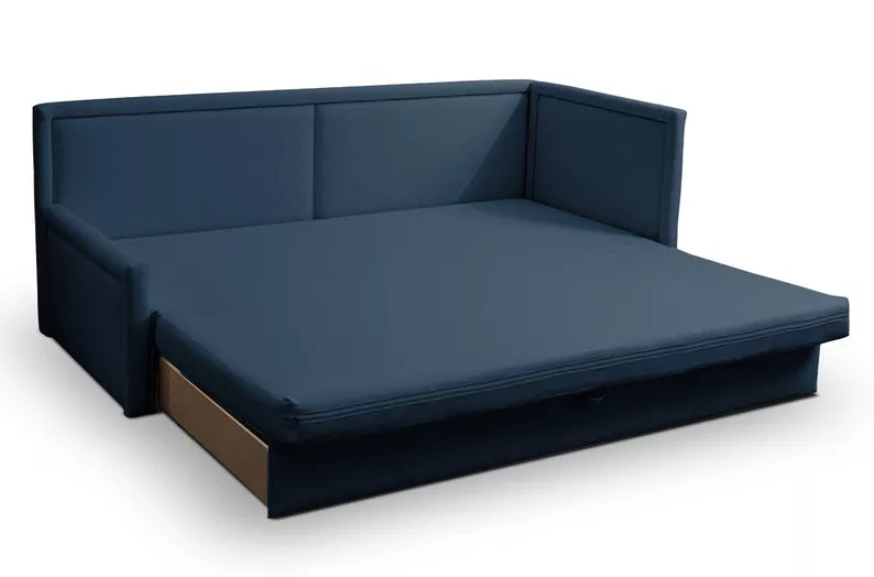 RILI Jauniešu gulta ar konteineru,  tumši zila, universāla bize - N1 Home