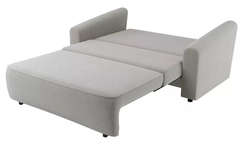 VIOSTE Divvietīgs dīvāns, 130 cm, ar glabātuvi, pelēks un bēšs hidrofobs šenils - N1 Home