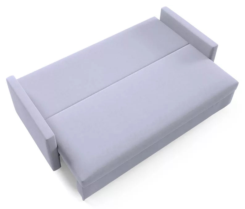 RAZO Dīvāns-gulta ar glabātuvii, gaiši pelēks samts - N1 Home