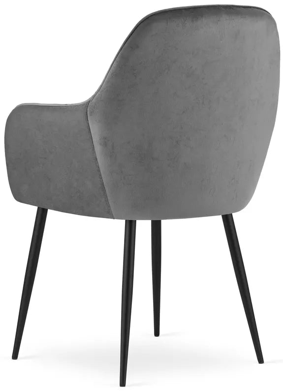 MERSYM Polsterēts krēsls no tumši pelēka samta - N1 Home