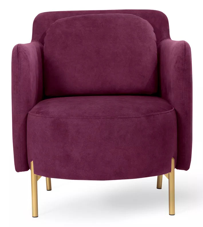 VENESE Kausa krēsls, bordo, viegli tīrāms samts, ar zelta kājām - N1 Home