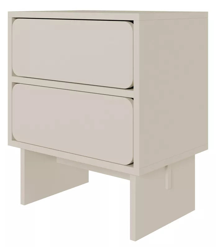 WEWE Naktsskapītis ar divām atvilktnēm, 50 cm, pelēki bēšs - N1 Home