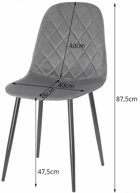 TISA Polsterēts krēsls tumši pelēkā samtā - N1 Home